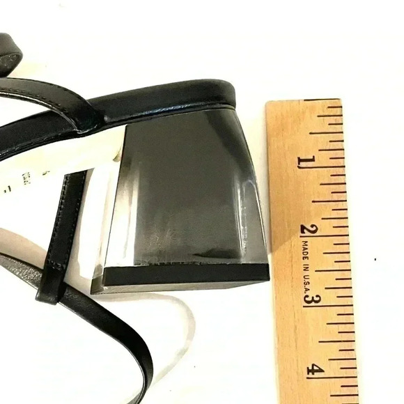 Deltan Size 6M Fawn Ankle Wrap Strappy Block Heel Thong Dress Sandals Black NEW - Picture 11 of 12